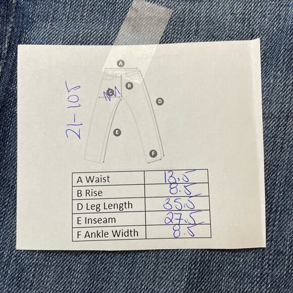 7 FOR ALL MANKIND WESTERN BOHO STRAIGHT BOYCUT BUTTON FLY DENIM JEANS SIZE 27 - Picture 8 of 8